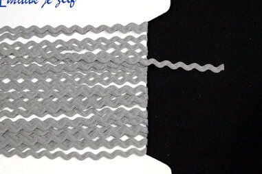 5 mm band - Zigzag band grijs