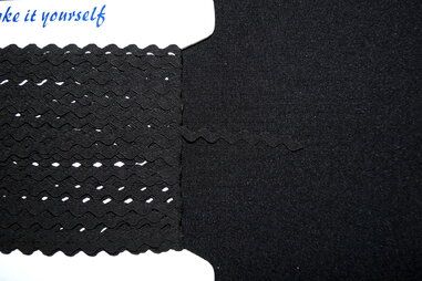 5 mm band - Zigzag band zwart