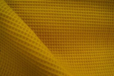 Okergele stoffen - Wafelkatoen stof - oker - 0267-570