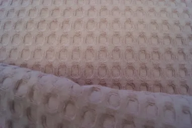 Babydeken stoffen - Wafelkatoen stof - grof - lichtroze - 0700-880