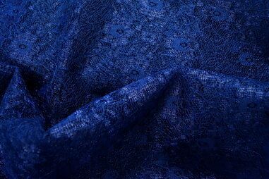 Laagjes kleding stoffen - Kant stof - donkerblauw - 4800-016