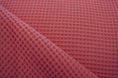 Roze Ledikantdeken stoffen - Wafelkatoen stof - Wafeldoek - koraal - 0267-536