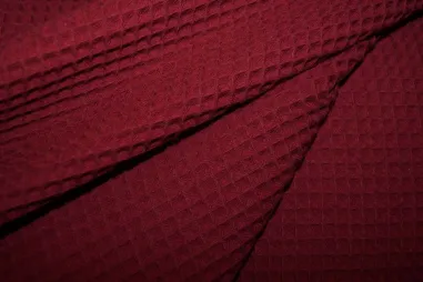 Waffelbaumwolle - KN 0267-400 Waffeltuch bordeaux