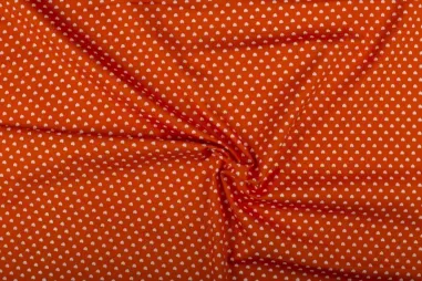 Wollen stof - Gekookte wol - oranje - 4578-036 - Katoen stof - kleine hartjes - oranje - 1264-036