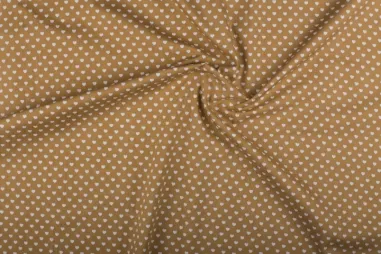 Katoen stof - uni - camel - 5569-053 - Katoen stof - kleine hartjes - beige - 1264-053