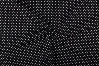 Hart motief stoffen - Katoen stof - hartjes - zwart - 1264-069