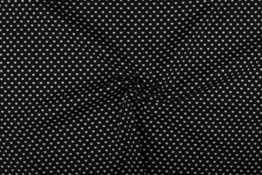 Katoen stof - poplin lakenkatoen - zwart - 3121-069 - Katoen stof - hartjes - zwart - 1264-069