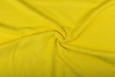 90% katoen, 10% polyester stoffen - Badstof - dubbel gelust - zachtgeel - 2900-034