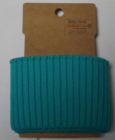 Boorden / Manchetten - NB 10499-104 boord / manchet grof turquoise 