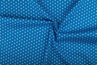 130gr/M² - Katoen stof - kleine sterretjes - turquoise - 1266-004