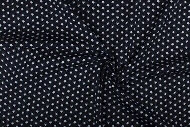 130gr/M² - Katoen stof - kleine sterretjes - donkerblauw - 1266-008