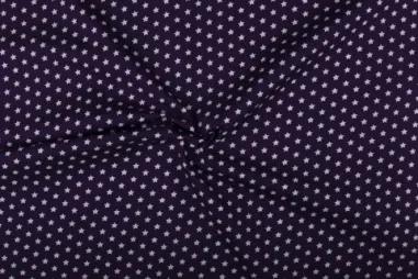 Ster motief stoffen - Katoen stof - kleine sterretjes - donkerpaars - 1266-045