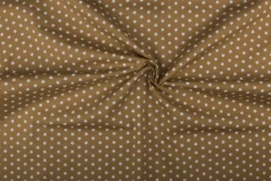 Katoen stof - uni - camel - 5569-053 - Katoen stof - kleine sterretjes - beige - 1266-053