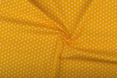 Tule stof - geel - 4587-020 - Katoen stof - sterretjes - geel - 1266-035