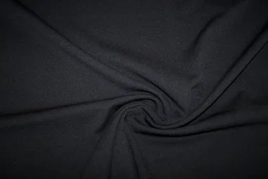 Polyester en elastan stoffen - Tricot stof - light scuba crepe - zwart - 0692-999