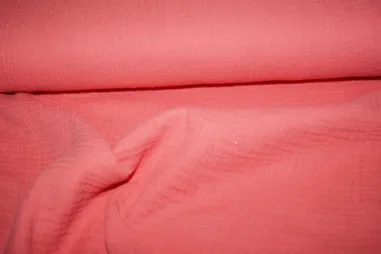 Babydeken stoffen - Katoen stof - Hydrofielstof - koraal - 3959-018