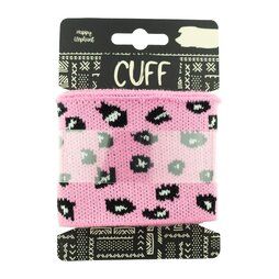 Lichtroze - Boord/Manchet Cuff jacquard Leopard light pink 32102
