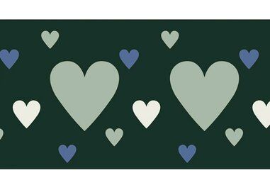 Boorden / Manchetten - NB 10669-025 Boord/manchet cuff jacquard hearts groen