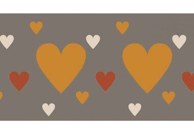 Boorden / Manchetten - NB 10669-056 Boord/manchet cuff jacquard hearts beige/terra