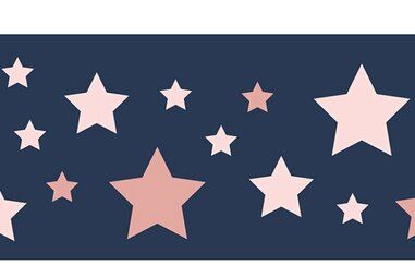 Roze - NB 10671-014 Boord/manchet cuff jacquard stars blauw/roze