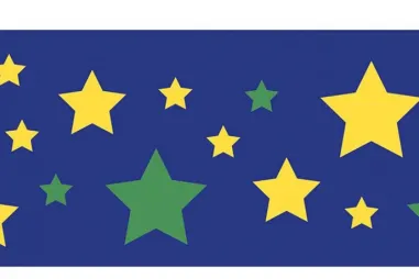 Boorden / Manchetten - NB 10671-015 Boord/manchet cuff jacquard stars kobaltblauw