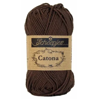 Brei- en haakgaren Scheepjes CATONA 100% KATOEN - Catona 162 Black Coffee 50GR