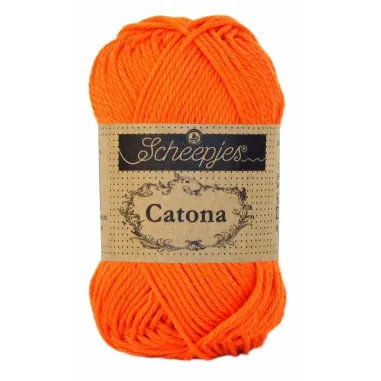 Brei- en haakgaren Scheepjes CATONA 100% KATOEN - Catona 189 Royal Orange 50GR