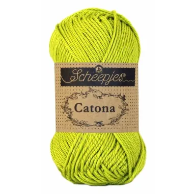 Brei- en haakgaren Scheepjes CATONA 100% KATOEN - Catona 245 Green Yellow 50GR