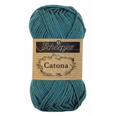 Brei- en haakgaren Scheepjes CATONA 100% KATOEN - Catona 391 Deep Ocean Green 50GR