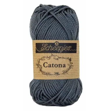 Brei- en haakgaren Scheepjes CATONA 100% KATOEN - Catona 393 Charcoal Blue 50GR