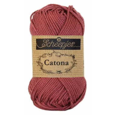 Brei- en haakgaren Scheepjes CATONA 100% KATOEN - Catona 396 Rose Wine 50GR