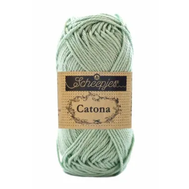 Brei- en haakgaren Scheepjes CATONA 100% KATOEN - Catona 402 Silver Green 50GR