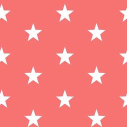 2019 - Katoen stof - stars - koraal - 4954-024
