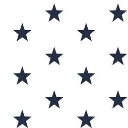 katoenen stoffen met ster - Katoen stof - stars - wit/donkerblauw - 4954-102
