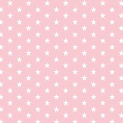 By Poppy - Katoen stof - little stars - roze - 4955-012