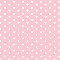 katoenen stoffen met ster - ByPoppy19 4955-012 Baumwolle little stars rosa