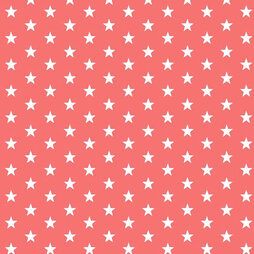 By Poppy - Katoen stof - little stars - koraal - 4955-024