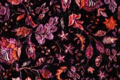 Doorgestikte stof - velour quilt - bladeren - fuchisa - 22771-175 - De ...