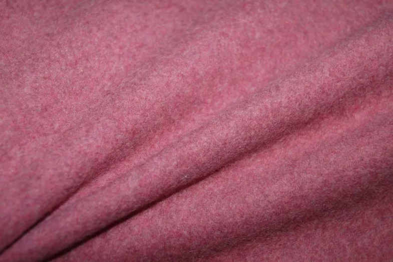 Fleece stof - Organic cotton fleece bordeaux - melange - 8001-019 - De